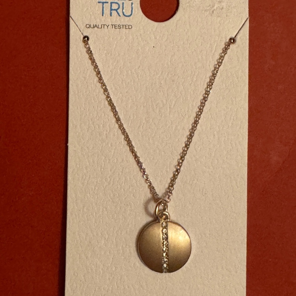 Silver Tone Crystal Pendant Necklace NWT